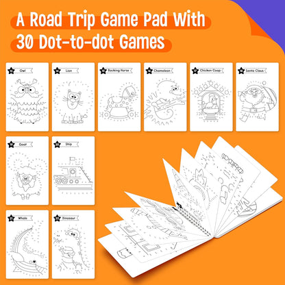 Logic Puzzles Game Pad, 30 Reusable & Erasable Logical Thinking Games-Sudoku, Scavenger Hunt, Math Games, Dry Erase Brain-Boosting Puzzles Activities Pad for Kids, Road Trip, Airplane & Car Travel