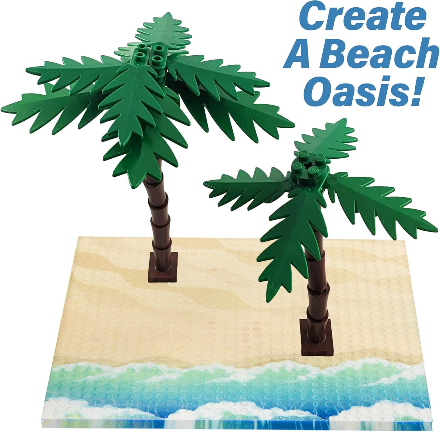 Arctic Terrain Baseplates for Building Bricks - Set of 2 Large 10"x10" Building Plates - Dual Connectivity, Build on Both Sides - Compatible, Tight Fit w Major Brands - STEM Toy & Kids Bday Gift
