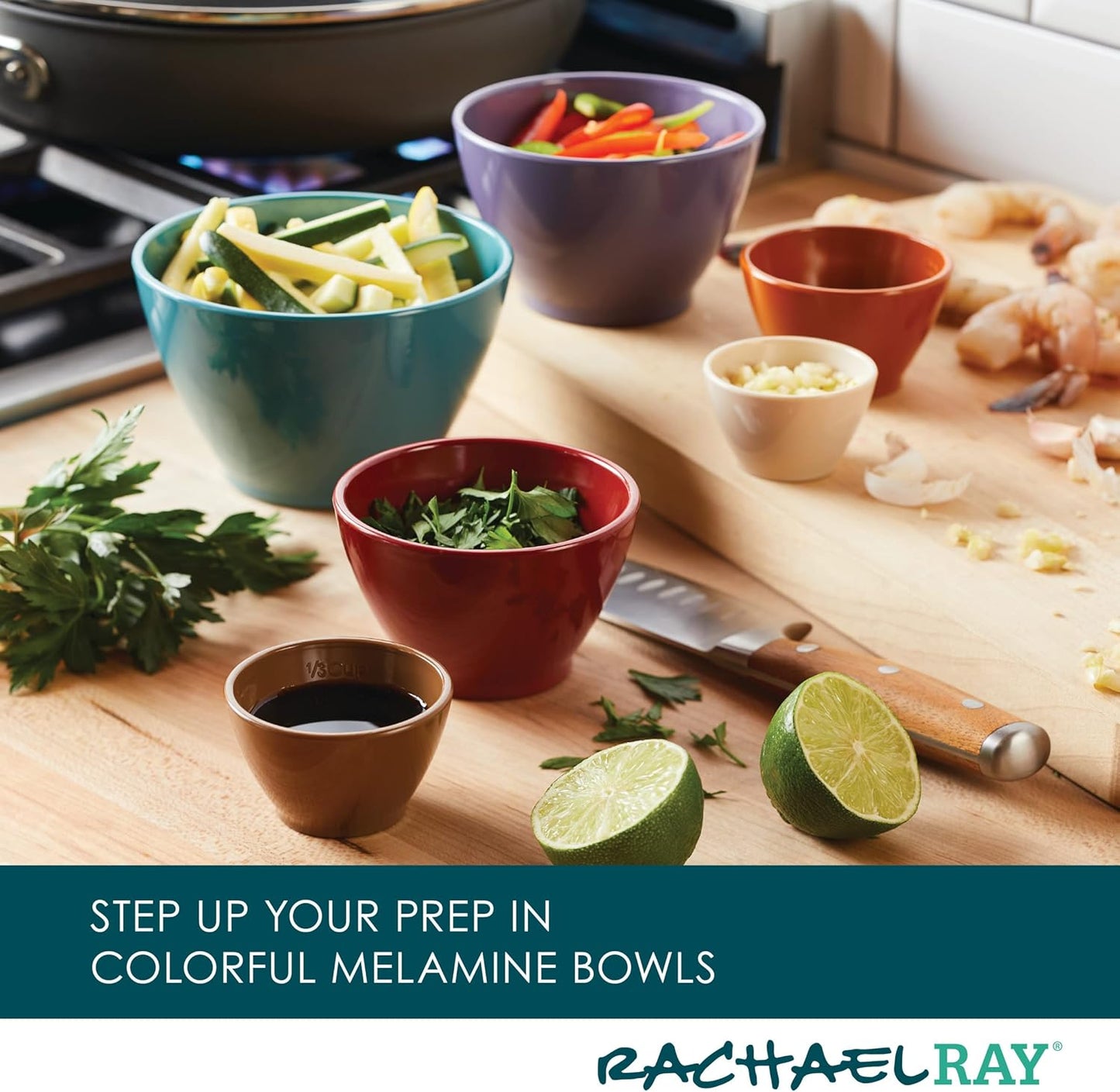 Rachael Ray Tools and Gadgets Nesting/Stackable Measuring Cups Set, 6 Piece - Assorted Colors
