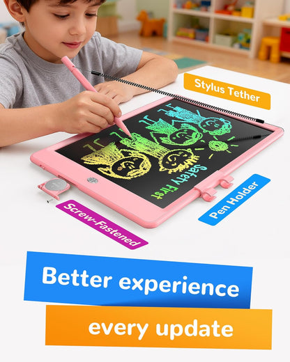 KOKODI LCD Writing Tablet, 12 Inch Colorful Toddler Doodle Board Drawing Tablet, Erasable Reusable Electronic Drawing Pads, Educational and Learning Toy for 3-6 Years Old Boy and Girls(Blue)