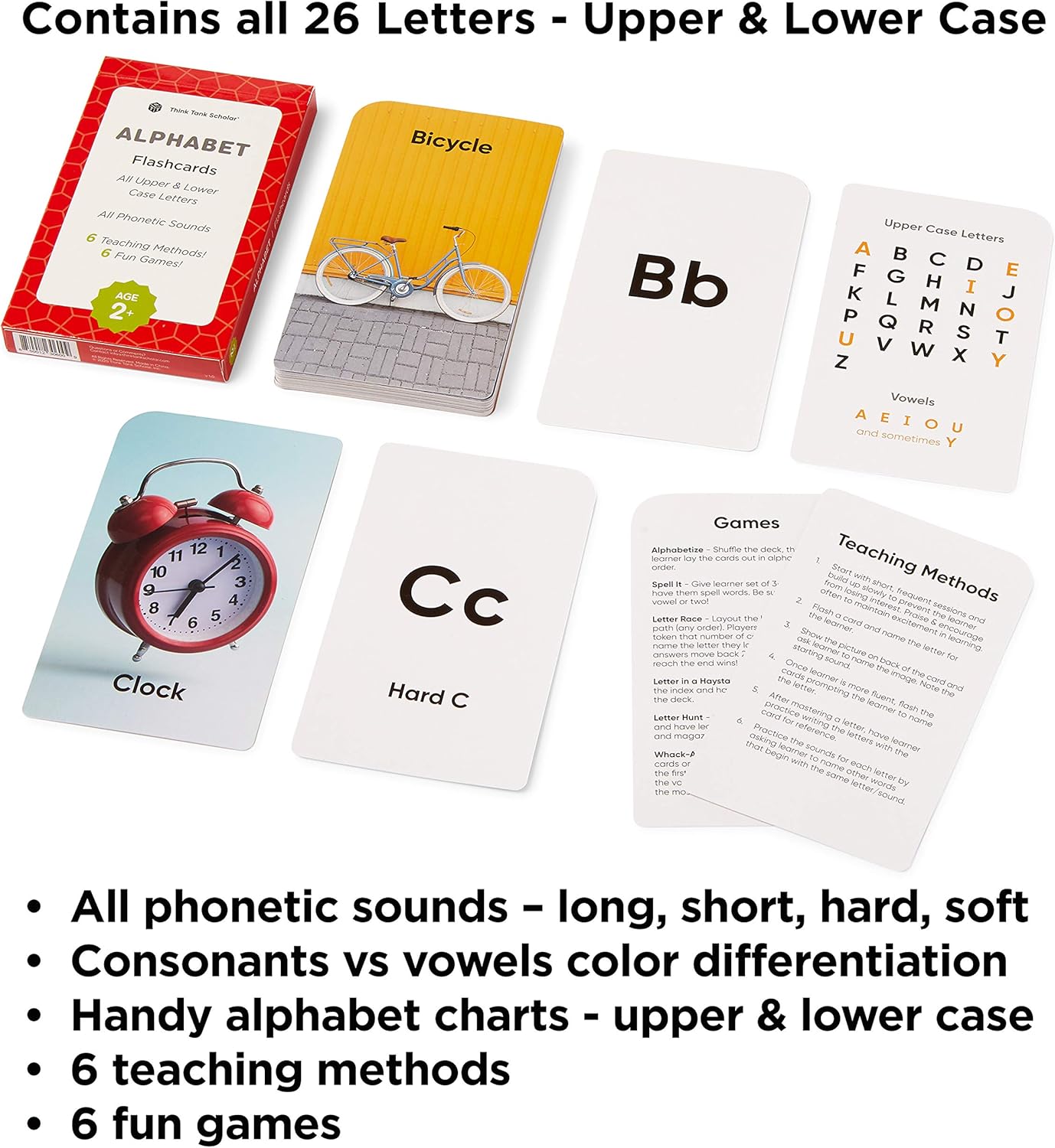 Award-Winning Flash Cards for Preschool & Kindergarten – 5-Deck Set, 180 Jumbo Cards – Learn Alphabet, Numbers, Colors, Shapes, First Words, Opposites & Rhyming – for Kids Ages 2–5