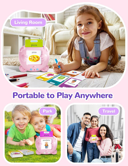Spanish & English Talking Flash Cards for Toddlers, 510 Sight Words Bilingual Learning Toys for Children, Autism Pocket Speech Therapy Toys, Español Vocabulary Educational Flashcards