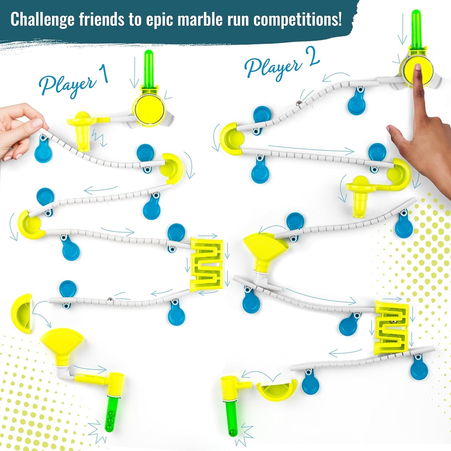 Gecko Run Marble Run Starter Set by Thames & Kosmos, Toy of the Year Winner - 63 Piece Vertical Marble Run, Flexible Tracks | Fast, No-Mess Setup, Residue-Free Nano-Adhesive Pads, Creative Play