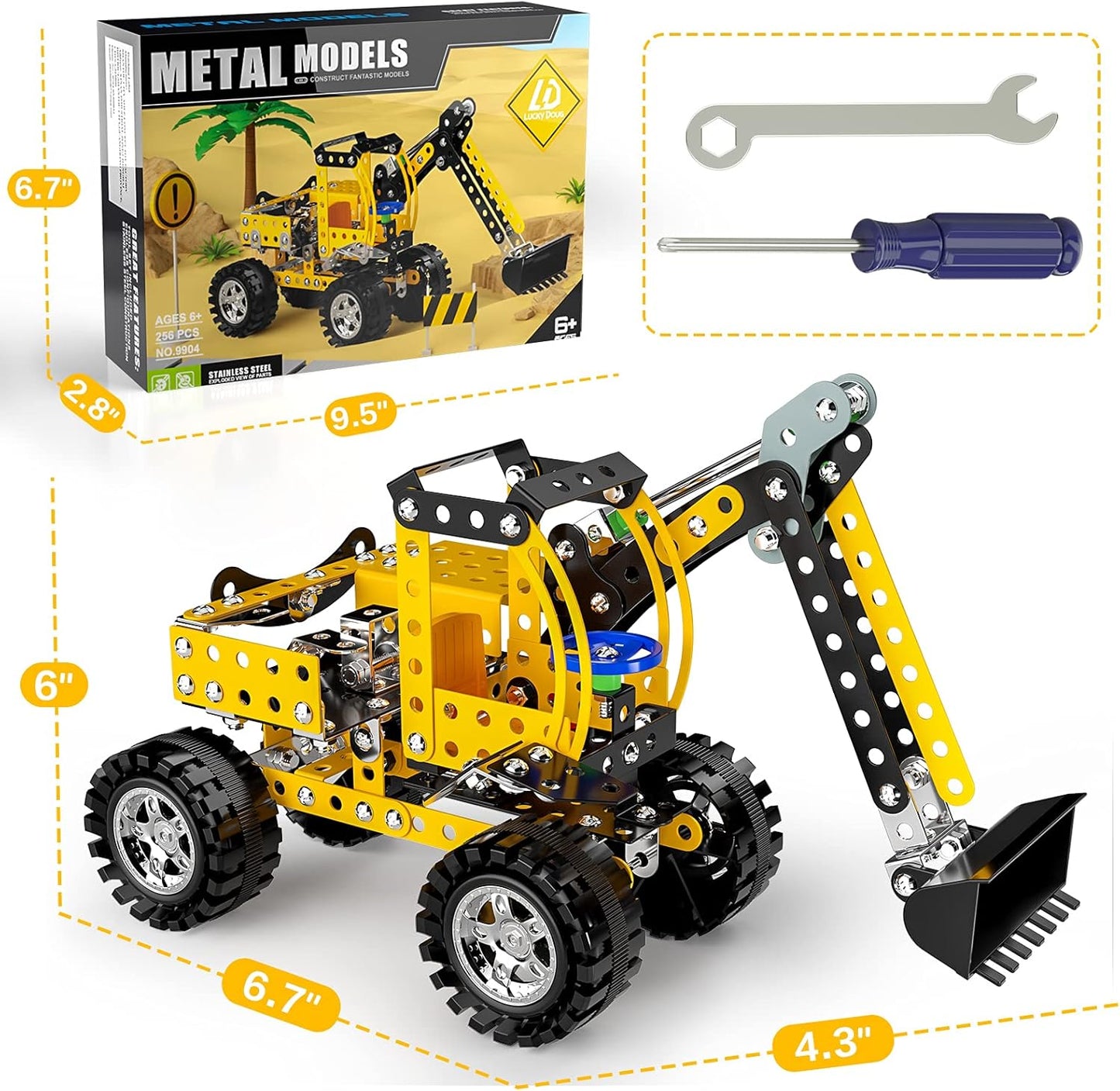 Lucky Doug STEM Building Projects Model Train Set Toys for Boys Kids 8 9 10 11 12 Years Old and Older - 340 PCS DIY Metal Building STEM Toys