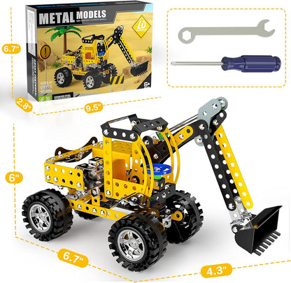 Lucky Doug STEM Building Projects Model Train Set Toys for Boys Kids 8 9 10 11 12 Years Old and Older - 340 PCS DIY Metal Building STEM Toys