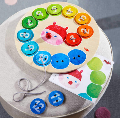 HABA Dress Me Lacing Cards Game - Montessori Fine Motor Skills Toy for Preschool Learning Activities and Kindergarten Toys with 36 Wooden Pieces