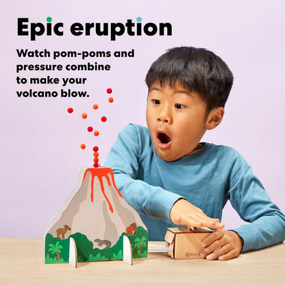 KiwiCo Volcano Science Kit for Kids Ages 5–8 – STEM Educational Toy & Science Gift with Rock & Mineral Exploration, Real Geodes, Magnifying Lens, Display Case & Eruption Experiment