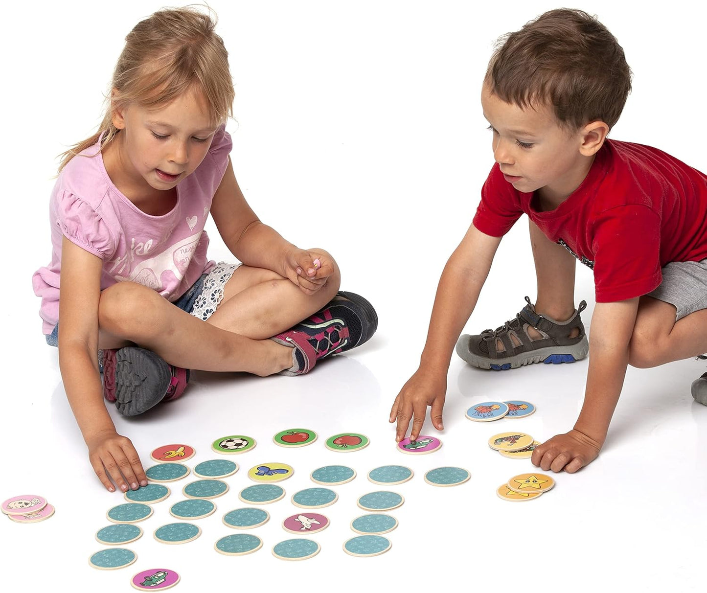 Montessori-Inspired Wooden Matching Game for Toddlers 2-4 Years - Durable, Scratch-Resistant 36 Card Set, Includes Carry Bag - Memory Game for Toddlers 2-4 Years - Cognitive Verbal Skills Development