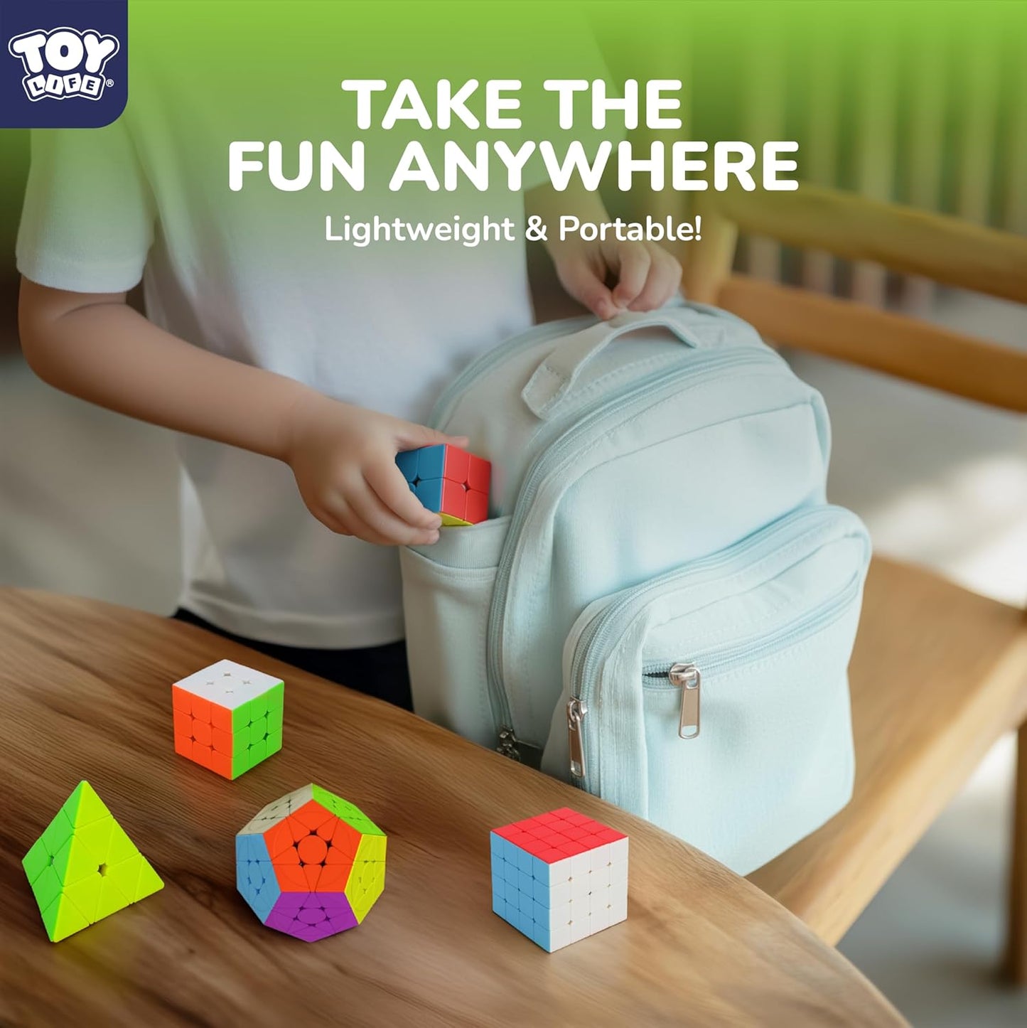 STEAM Life Speed Cube Set, Speed Cube Set of 2x2 3x3 4x4 Megaminx and Pyramid Cube Smoothly Stickerless Magic Cubes Collection for Kids & Adults