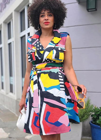 Know Me Misses' and Women's Color Block Wrap Dress Sewing Pattern Packet by Keechii B Style, Design Code ME2020, Sizes 30W-32W-34W-36W-38W