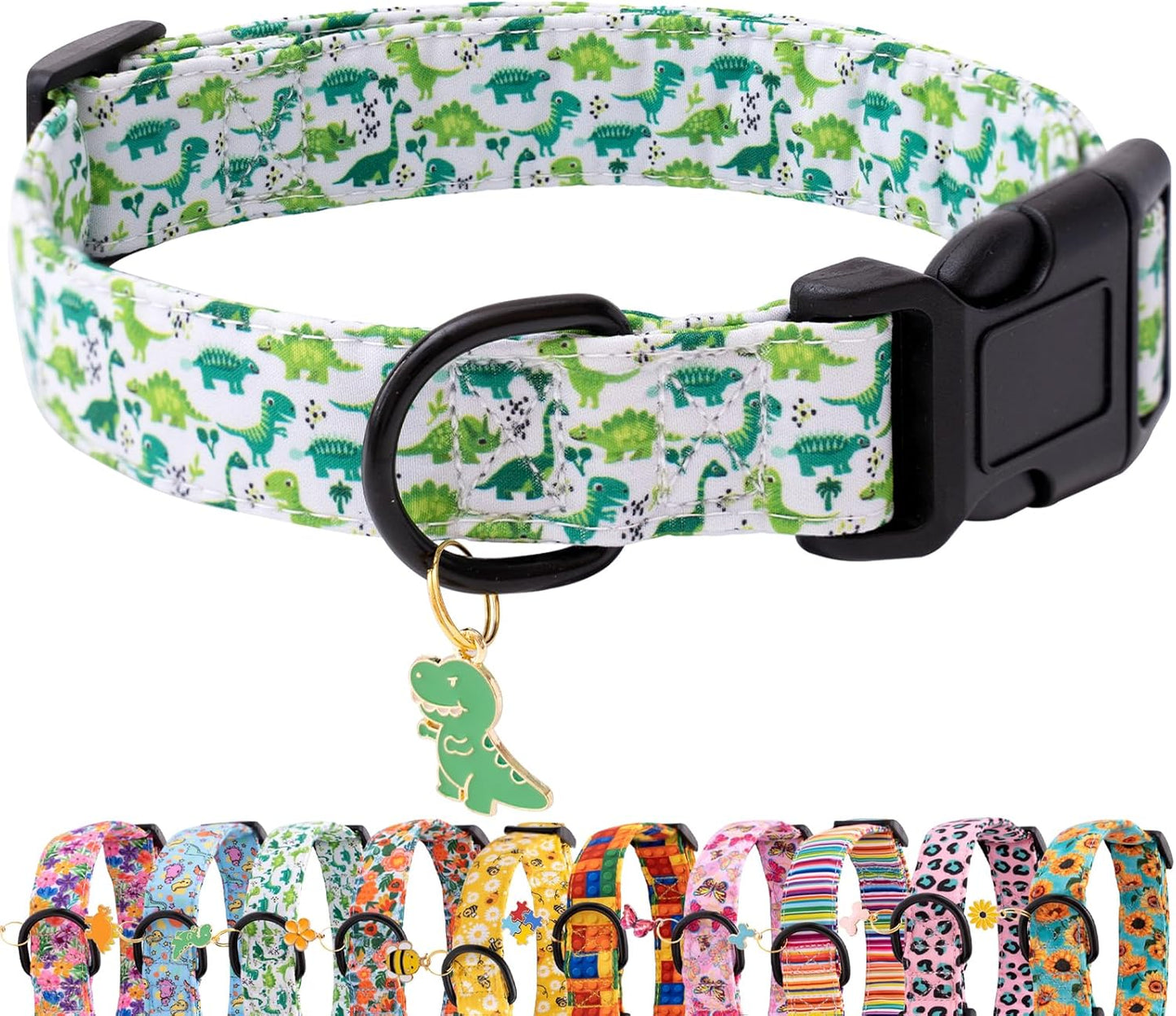 Faygarsle Dog Collar for Small Medium Large Dogs Colorful Puppy Collars for Female Dogs Toy Building Blocks Patterned Pet Collars for Summer Spring Wedding Puppy Girl Dog Collar M