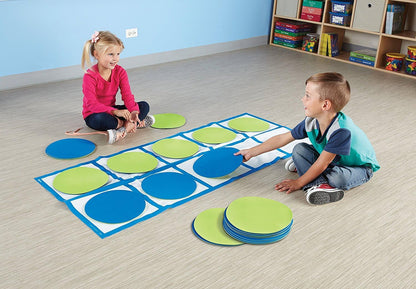 Learning Resources Ten Frame Floor Mat Activity Set, Math Manipulatives for Preschool & Kindergarten, Gross Motor Number & Place Value Games, Classroom Use, Lightweight, Multicolor