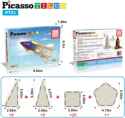 PicassoTiles Window and Door Clip On Magnetic Blocks Magnet Tiles Magnets Building Tile Construction Toy Set STEM Education Toys Learning Kit Stacking Block Playset Boys & Girls Age 3+ PT30