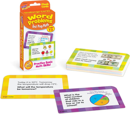 Test Prep Math Word Problems (Grades 1-3)Challenge Cards®