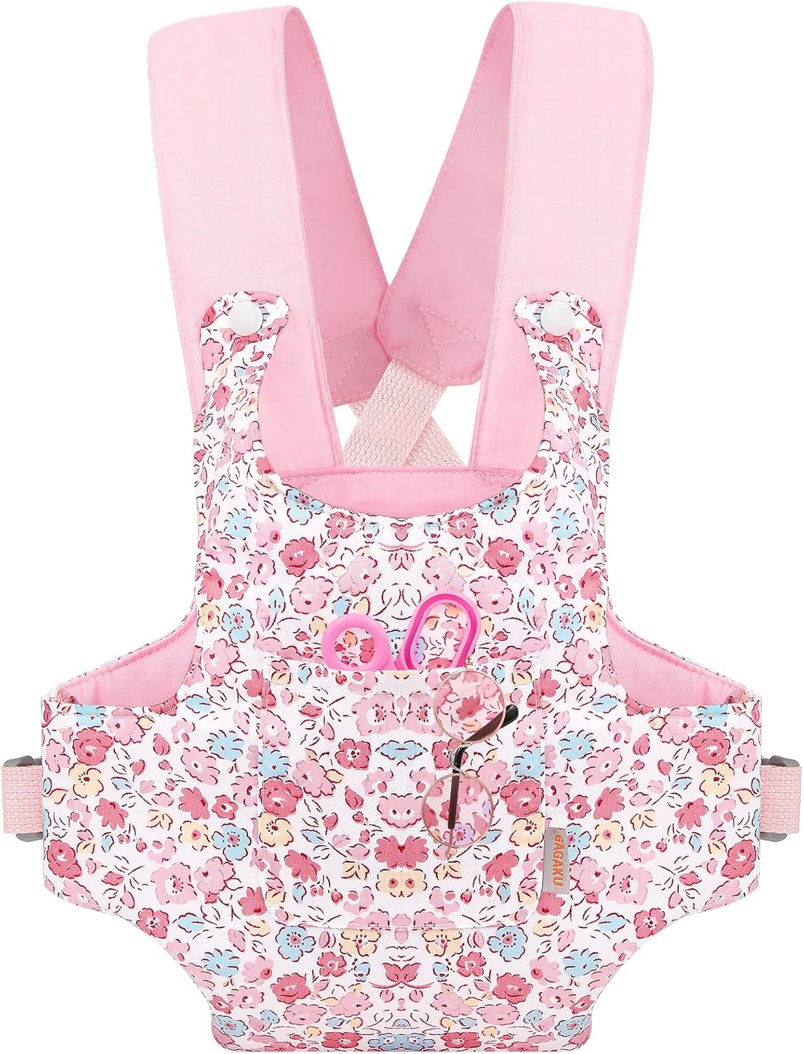 GAGAKU Doll Carrier for Stuffed Animals, Reborn Baby Doll Accessories Toy Carriers for Kids 3+ Toddlers - Pink Wax Flowers