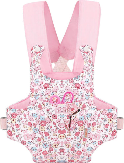 GAGAKU Doll Carrier for Stuffed Animals, Reborn Baby Doll Accessories Toy Carriers for Kids 3+ Toddlers - Pink Wax Flowers