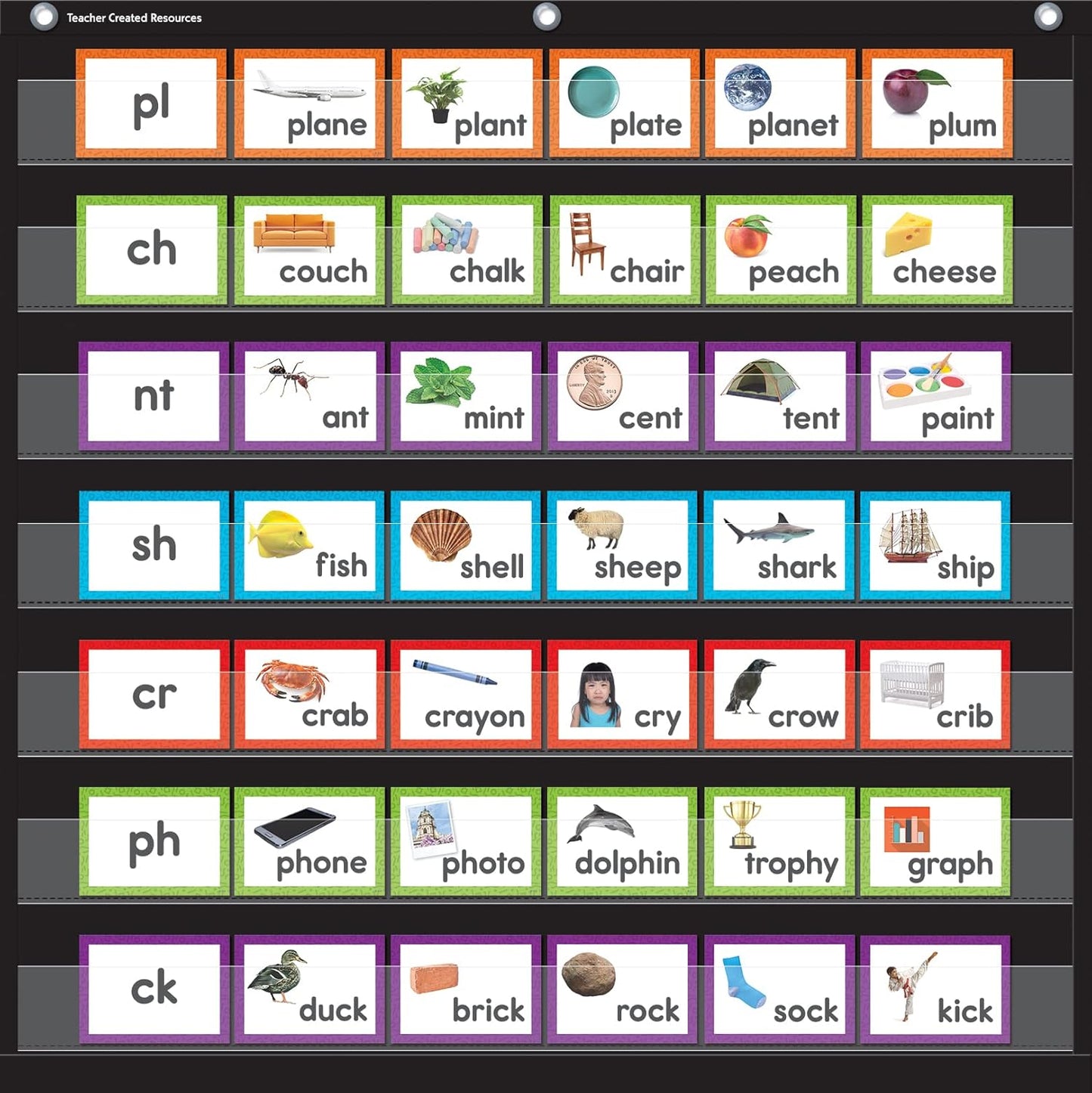 Teacher Created Resources Consonant Blends & Digraphs Pocket Chart Cards