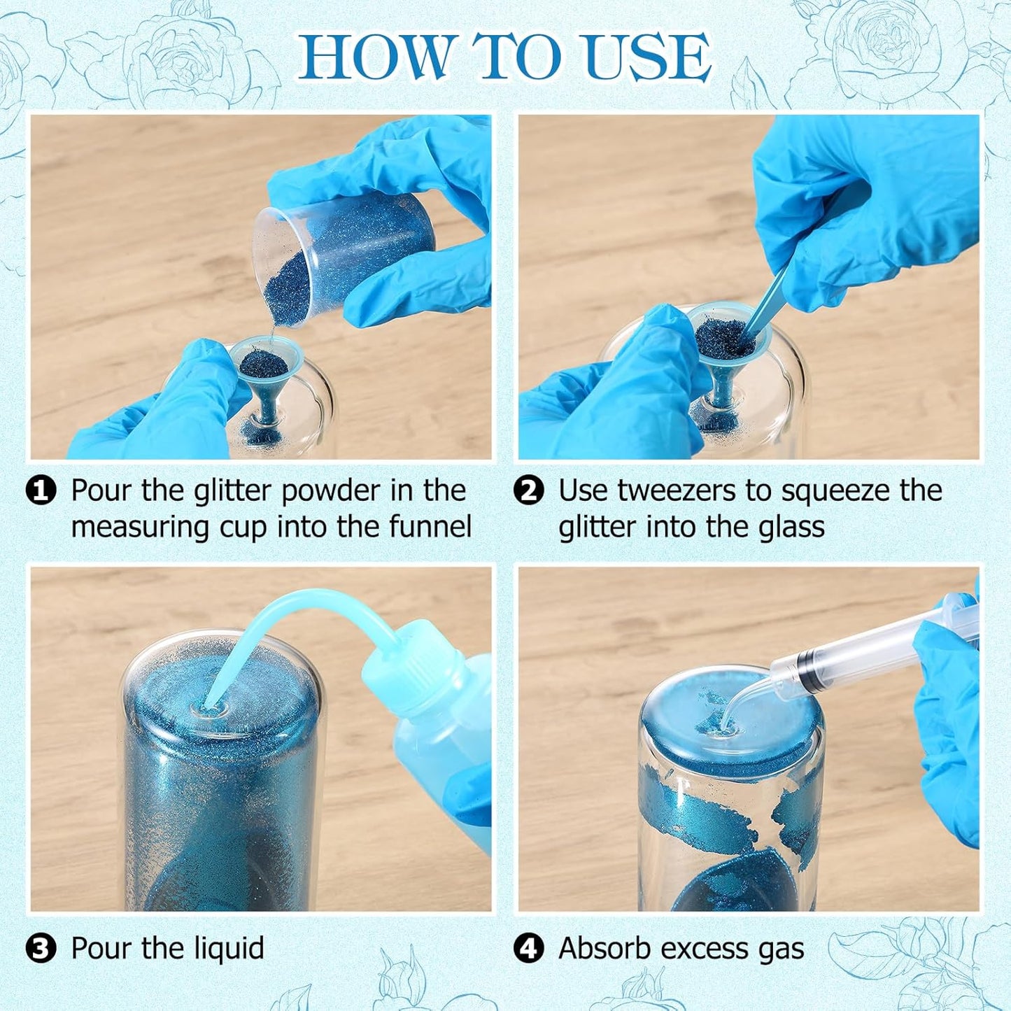 LemonRoad 15 Pcs Snow Globe DIY Tumbler Tool Kit Include Storage Box Squeeze Bottle Funnel Silicone Cup Cradle Measuring Cup Flashlight for Beginner Making Supplies Thanksgiving Day Gifts(Purple)