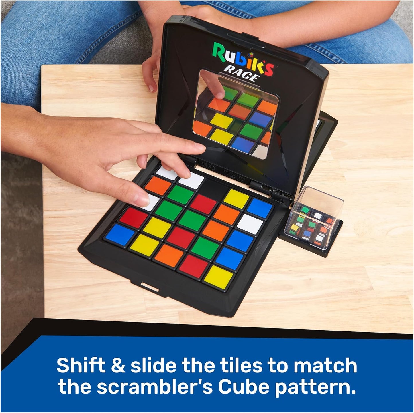 Rubik’s Cube, Rubik's Race, Ace Edition, Classic Fast-Paced Puzzle Strategy Sequence Board Game, Problem-Solving Brain Teaser, Color-Matching Game, 2 Players, for Adults, Teens, Kids Ages 7 & Up