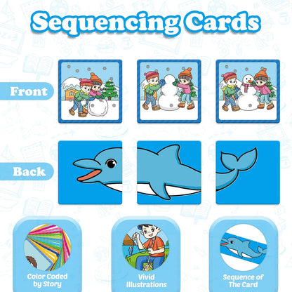 Sequencing Cards,Sequence Board Game for Kids,Speech Therapy Materials Toys for Autism,Story Storytelling,Social Skills,Sentence Building,Preschool Learning Activities,Classroom & Homeschool