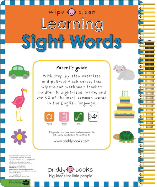 Sight Words (Wipe Clean Workbook): Includes a Wipe-Clean Pen and Flash Cards! (Wipe Clean Learning Books)