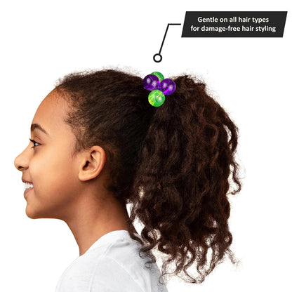 20pc Ponytailers Balls Elastics 18mm Round Opaque Multicolored Twin Beads Bauble Holders Toddler Kids Braiding Styling