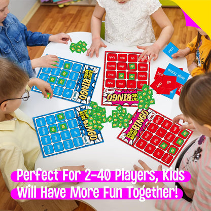 Sight Word Bingo Game, 144 Sight Words Learn to Read Level 1 & Level 2 Bingo Board Game Dolch's & Fry's Words Lists for Kindergarten and Preschool, Grade 1st, 2nd, Kids 4-8 (Up to 25 Players)