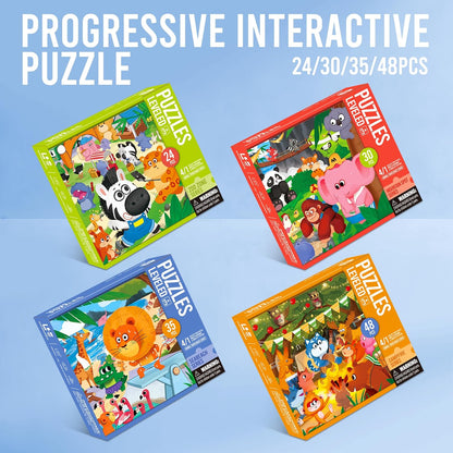 Puzzles for Kids Ages 3-8 Year Old,35pcs Jigsaw Puzzles for Toddlers & Children Ages 4-6，Educational Floor Puzzles with Storage Box for Gifts（Fire Engine）