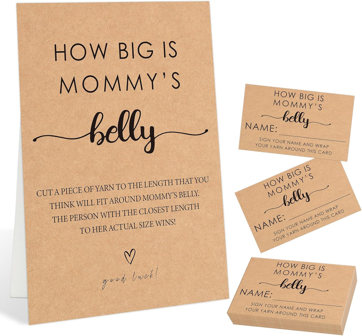 Minimalist Style How Many Gummy Bears Are In The Jar Baby Shower Games Set(1 Sign and 50 Cards), Gender Reveal Games, How Many Guessing Cards for Bear Babyshower, Gender Reveal Party Activities, 19