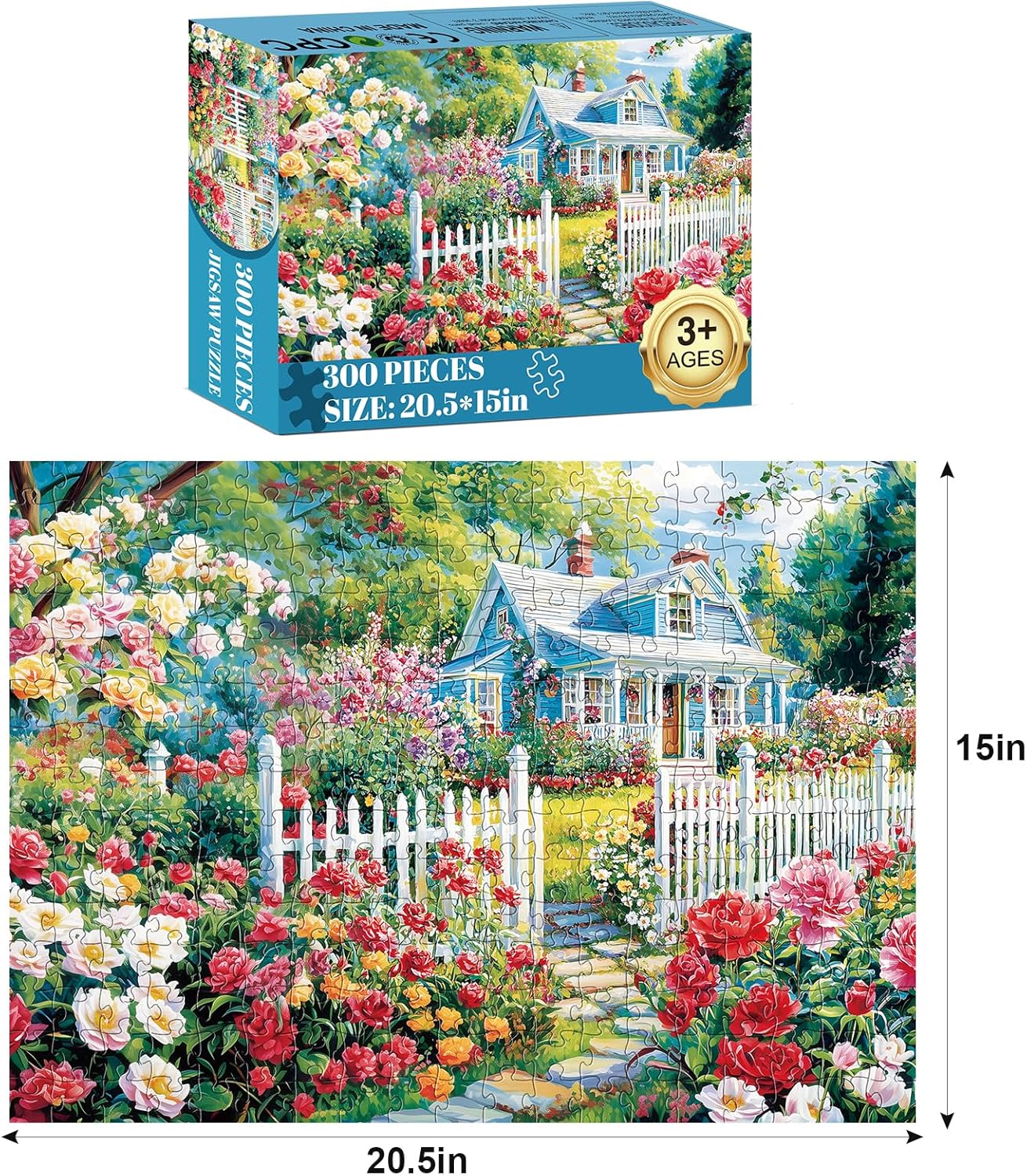 300 Piece Puzzles for Adults,Beautiful Nature Landscape Puzzle for Adults Kids Seniors,Recycled Cardboard Unique House Puzzle 300 Piece,Challenging Family Game Great Gift for Family Friends,20.5x15 in