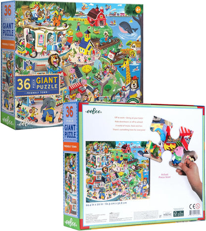 eeBoo 36 Piece Giant Floor Puzzle - Dinosaur Alphabet Children's Puzzle ABC & Dino Themed, Large Pieces for Small Hands to Develop Motor Skills