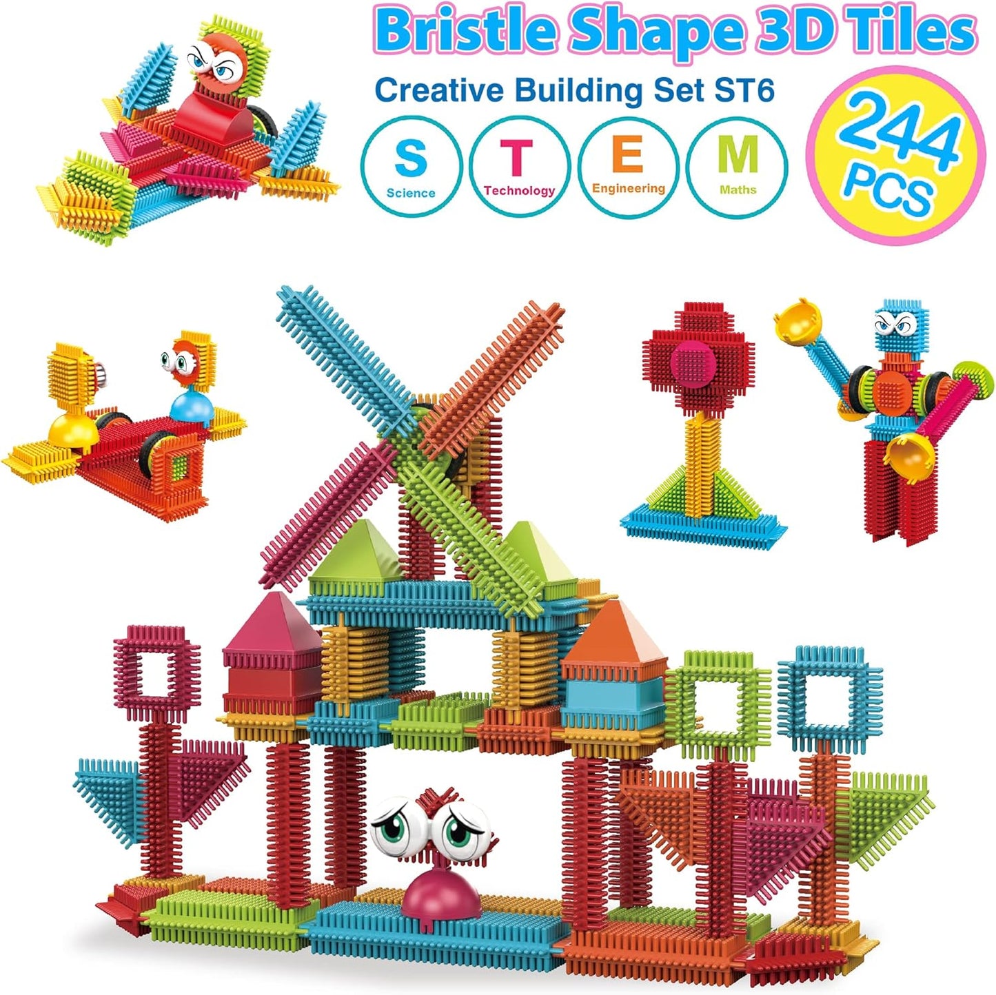 Contixo STEM Building Toys - 110 pcs Marble 3D Magnetic Run Tiles Learning Stacking Educational Building Blocks Set, Creativity Beyond Imagination, Inspirational, Recreational Toy for Kids