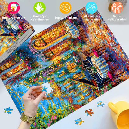 Puzzles for Adults 1000 Pieces,Seaview Campground Jigsaw Puzzle with 1:1 HD Poster, Perfect Interlocking No Dust, Stress Relief Ideal Gift for Family Games