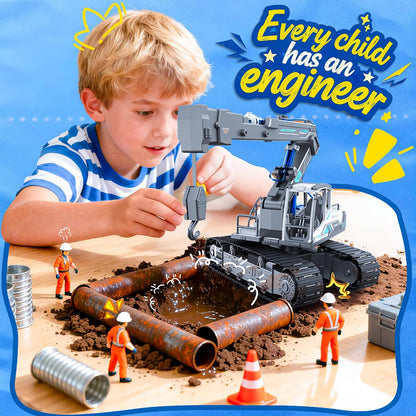 SMILESSKIDDO Science Kits for Kids Age 8-12 - 137 Pcs STEM Toys for Ages 8-13 with Hydraulic Grab, Teen Boys Gift Ideas Crane Toy, Teenage Engineering Kit Construction Vehicle Toys