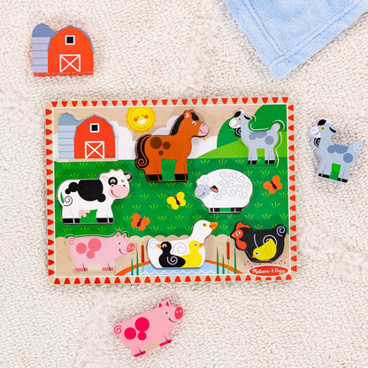 Melissa & Doug Safari Wooden Chunky Puzzle (8 pcs), Educational Screen Free Activity for Toddler, Preschoolers and Kids Ages 2+ - FSC Certified