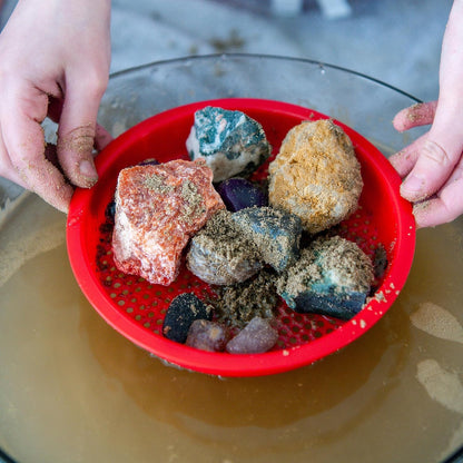 Declan's Mining Bucket, 1 Gallon Raw Stone Collection with 16 Crystal Types, 4+ lbs, Includes Identification Chart
