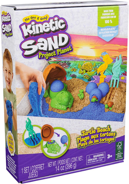 Kinetic Sand, Project Planet Deep Sea with 24oz Sensory Play Sand & Sea Creature Tools, Sustainably Minded Eco Friendly Materials, Holiday Gifts & Stocking Stuffers for Kids Ages 3 and up