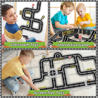 Goodtiles Magnetic Tiles Road Expansion Set, STEM Magnetic Building Blocks for Kids Ages 3-5 4-8 5-7, Preschool Learning Sensory Kids Toys for Toddler Birthday