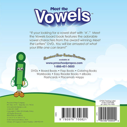 Preschool Prep Company Meet The Vowels Board Book