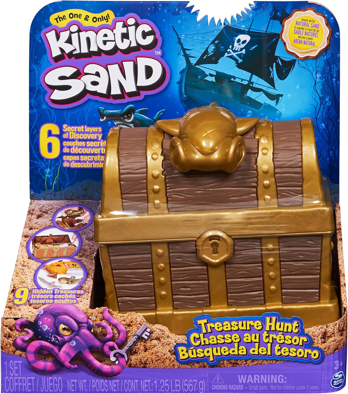 Kinetic Sand Spin Master Treasure Hunt Natural