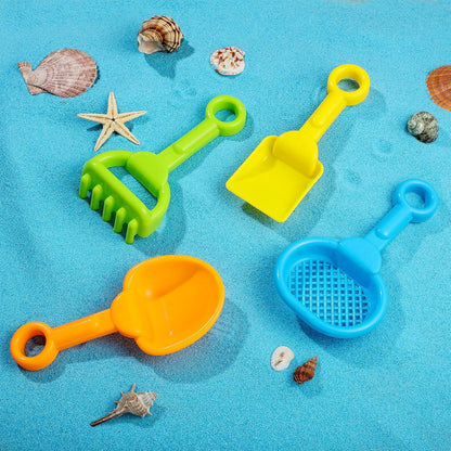 Skylety 8 Pieces Sand Shovels for Kids Colorful Plastic Rake Summer Beach Sand Sifter Shovel for Planting Digging Garden Tool Travel Beach Essentials
