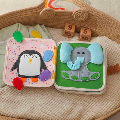GOODMOM Busy Book for Toddlers Age 1-3 - Interactive Quiet Felt Activity Book, Travel Toys for Kids,Learning Toys, Fine Motor Skills, Color Shape Recognition,