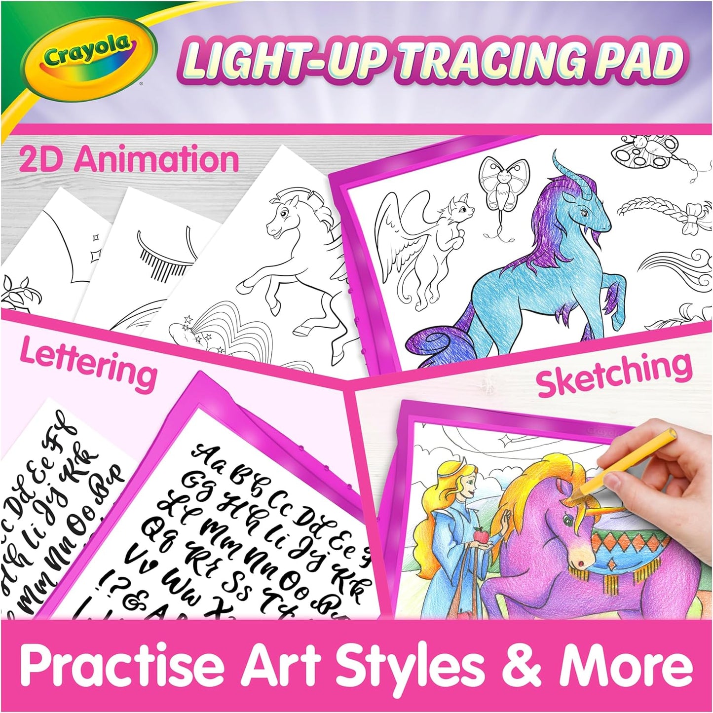 Crayola Light Up Tracing Pad - Blue, Drawing & Tracing Projector for Kids, Sketching Light Box Table, Toys for Kids, Gift for Girls & Boys, Ages 6+