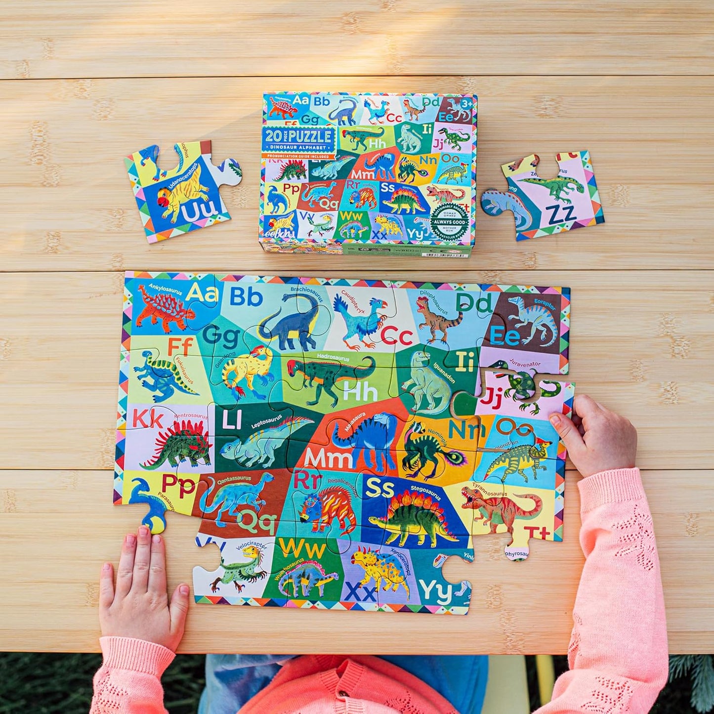 eeBoo 20 Piece Giant Floor Puzzle - Learn The Alphabet Children's Puzzle Letters & Object Themed, Large Pieces for Small Hands to Develop Motor Skills