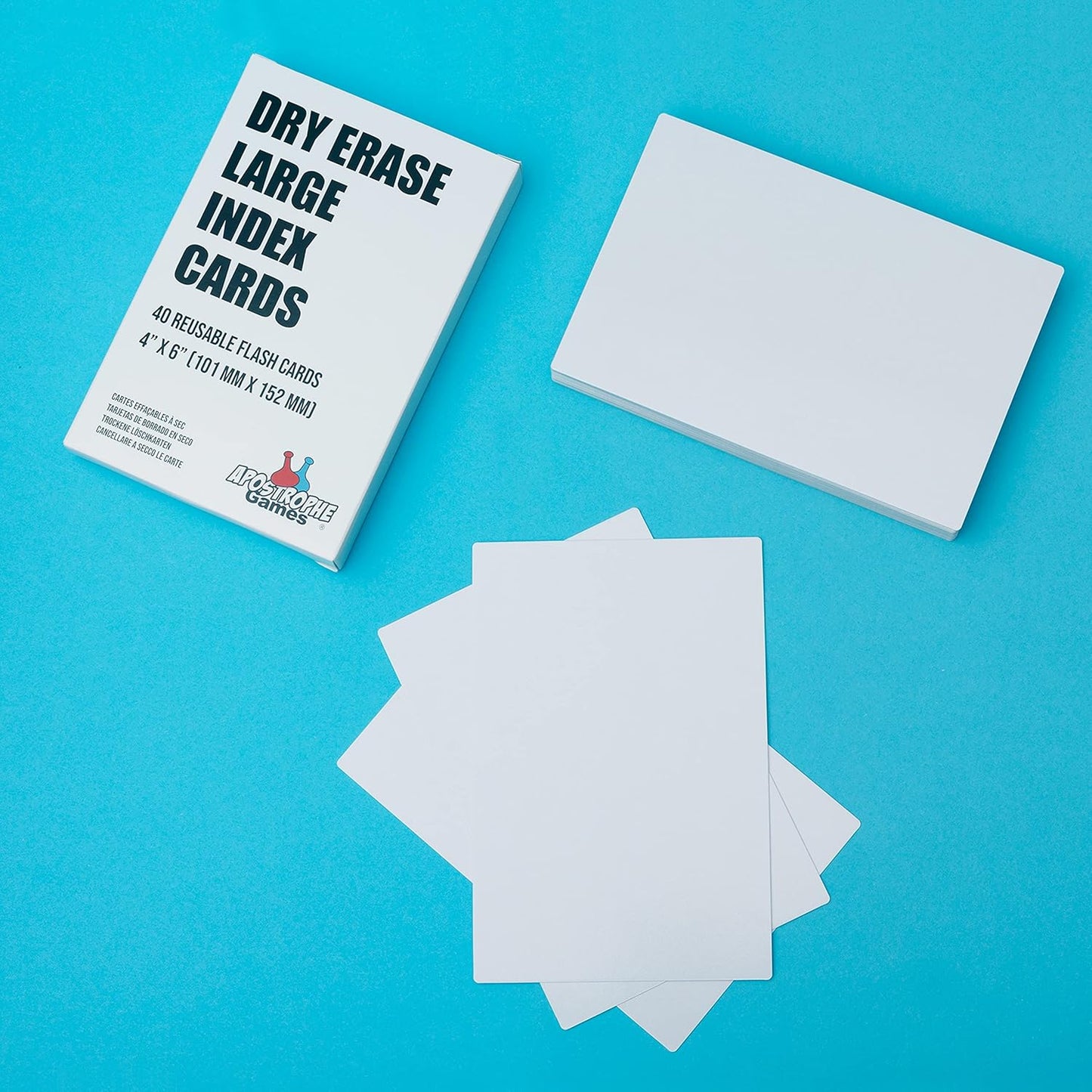 Dry Erase Index Cards – 45pcs Laminated 3x5" Cards Blank w/Box – Reusable Dry Erase Note Cards for School, Work, Housework, To Do Lists – Practical Index Card Sheets – 3 x 5-inch