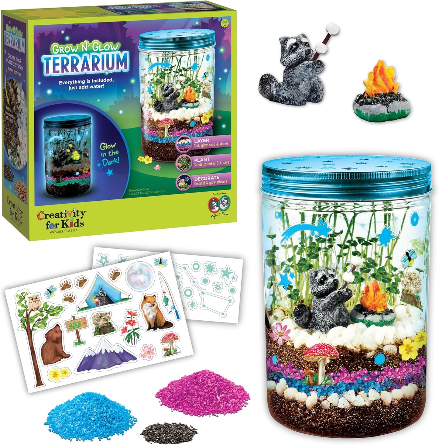 Creativity for Kids Grow 'N Glow Terrarium Kit - Educational Science Kits| Spring Crafts for Kids Gifts for Boys and Girls | Craft and STEM Projects (Ages 6+)