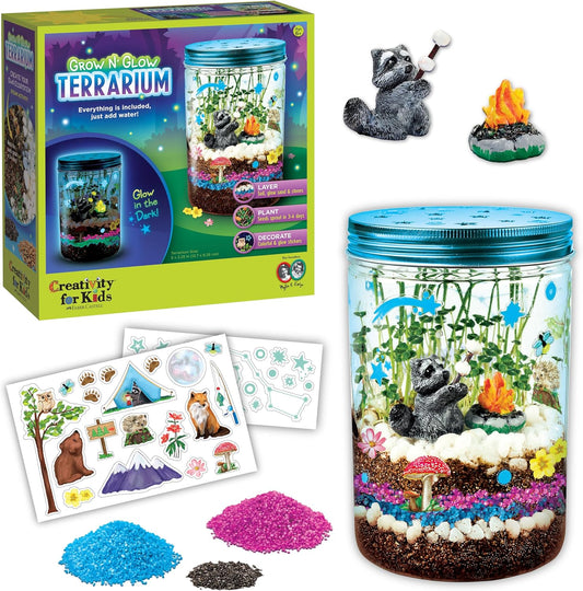 Creativity for Kids Grow 'N Glow Terrarium Kit - Educational Science Kits| Spring Crafts for Kids Gifts for Boys and Girls | Craft and STEM Projects (Ages 6+)