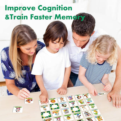 Memory Matching Game, 72 PCS Sight Words Matching Cards for Kids, 36 Pairs Memory Cards, Educational Toy for Children to Learn Sight Words 5+ Years Old