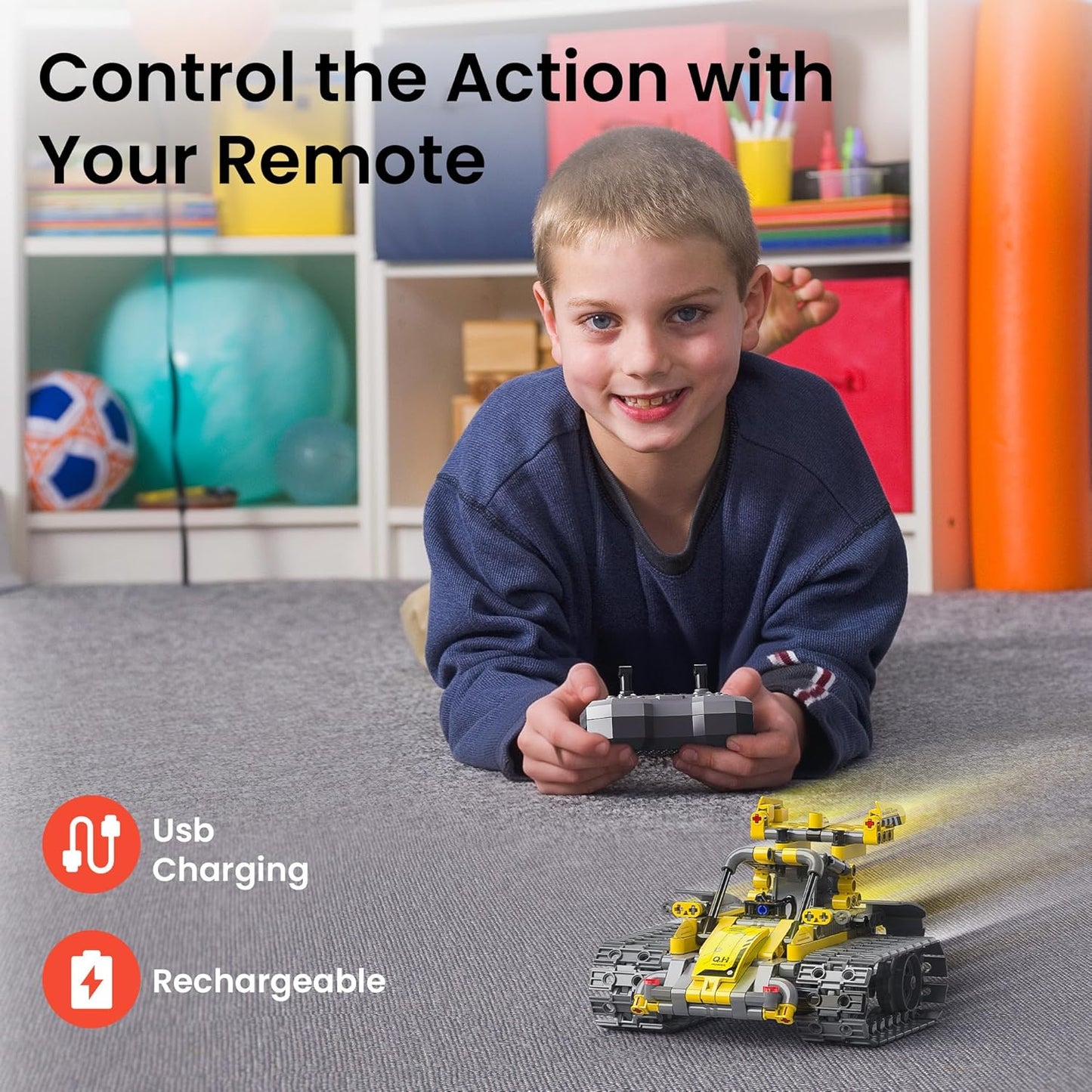 Mibido Robot Building Kit with Remote Control STEM Gifts for Kids Boys Ages 8-14, Technic Coding Robotic Toys for Teen‘s Birthday, Build 5in1 Models with 488 Pieces