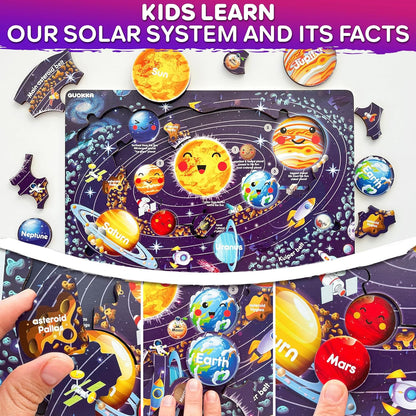 QUOKKA Puzzles for Kids Ages 4-6 - Realistic USA Map Wooden Puzzles for Toddlers 3-5 - Montessori Wood Educational Toys for 2-4 Years Old - United States Geography Learning Games for Kids 6-8